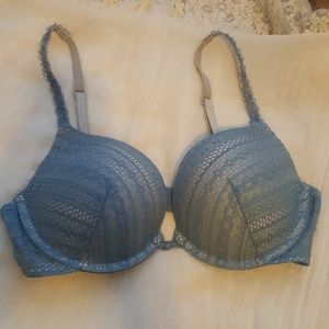 Blue lace bra